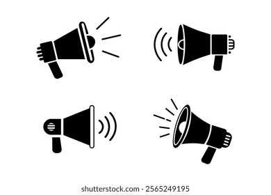 Creative megaphone icon for innovative advertising campaigns and strategies, megaphone speaker icon, loudspeaker communication symbol, public speaking megaphone, media announcement icon