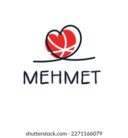 Creative (Mehmet) name, Vector illustration.