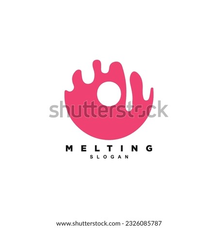 Creative melting delicious strawberry donut logo vector illustration for your brand or business