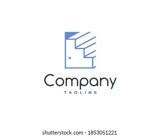 Creative and memorable logo design of  architect structure containing door and stairs , suitable for business related to construction, interior , engineering and design.