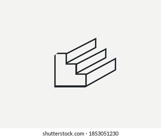 Creative and memorable logo design of  architect structure containing door and stairs , suitable for business related to construction, interior , engineering and design.