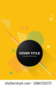 Creative memphis design placard vector with white, and shapes on background. Cool memphis tile placard page. Front page background for personal notebook, dairy or notepad.