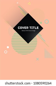 Creative memphis notepad cover pattern. Cool memphis texture front page with white, and geometrical shapes on background. Memphis notepad cover background for advertisement purpose.