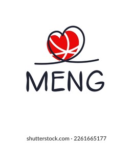 Nombre creativo (Meng), ilustración vectorial.