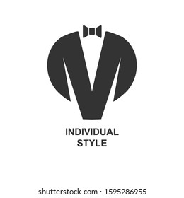 Creative men's fashion brand. Isolated on white background. flat style.