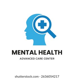 Creative Mental Health Logo. Head Human Mind. Therapy Psychology Logo Icon Symbol Vector Design Template.
