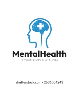 Creative Mental Health Logo. Head Human Mind. Therapy Psychology Logo Icon Symbol Vector Design Template.
