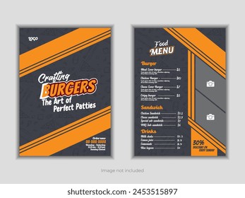 Diseño de menú creativo para hamburguesas y pizzerías y Carritos o food truck