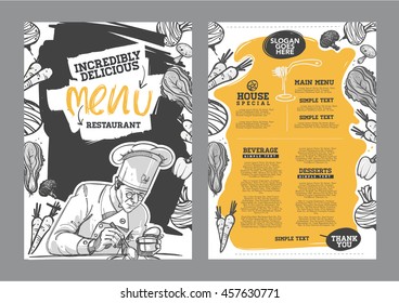 Creative menu design. Menu template and layout menu.