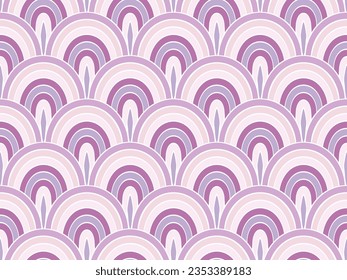 Creative mermaid tail scales vector endless ornament. Fairytale snakeskin texture. Mosaic mermaid squama motif. Dreamy lizard squama background. Japanese traditional print.
