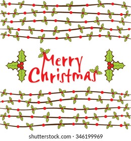 creative merry christmas celebration greeting card design vector