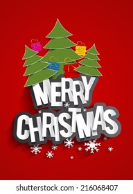 Creative Merry Christmas Greeting Card vector illustration