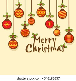 creative merry Christmas greeting card design vector