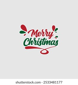 Adesivo de Natal alegre criativo com festivas letras vermelhas e verdes com floreios decorativos. Perfeito para saudações de férias, embrulho de presente e decorações de Natal.