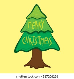 creative merry christmas tree design vector