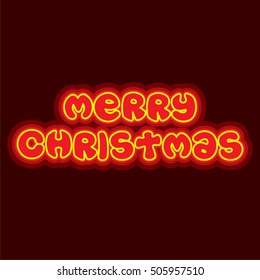 creative merry christmas typography with glow style design
