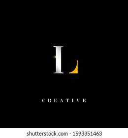 Creative metal letter L logo. design vector illustration company symbol icon template