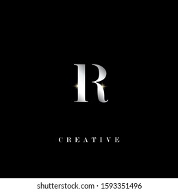 Creative metal letter R logo. design vector illustration company symbol icon template