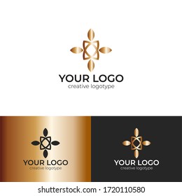 creative metalic modern logo design icon