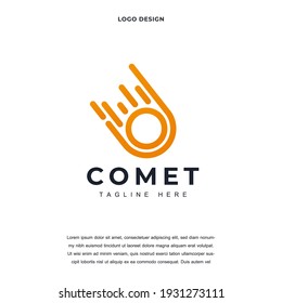 Creative meteor icon logo design vector illustration. comet technology logo design color editable