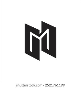 Creative Mh or Hm unique stylish modern branding logo design, M negative shape