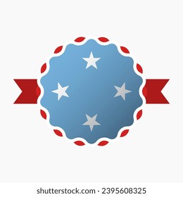 Insignia de emblema de bandera de Micronesia creativa