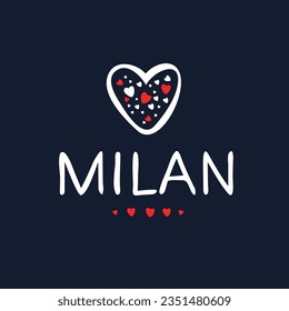 Creative (Milan) name, Vector illustration.