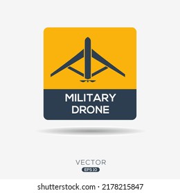 Creative (Military Drone) Icon, Vector Sign.