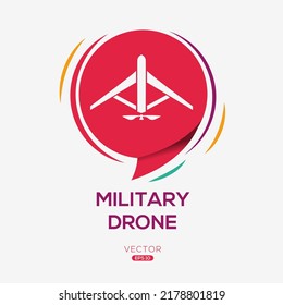 Creative (Military Drone) Icon, Vector Sign.