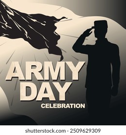 Creative Military Victory Poster: Celebrate Republic and Independence Day with Patriotic Design. Social Media Template Featuring Army, Air Force, Soldier Silhouettes, Flags, Festival Gradients. Vector