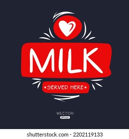 Creative (Milk) Drink, Milk Sticker, Vector Illustration.