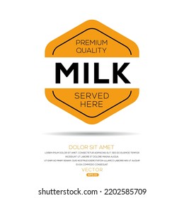 Creative (Milk) Drink, Milk Sticker, Vector Illustration.