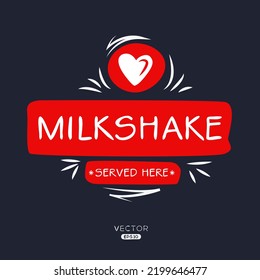 Creative (Milkshake) drink, Milkshake sticker, vector illustration.