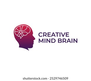 Creative Mind Brain icon logo design illustration