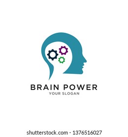 Creative mind brain power and colorful Pixels logo - Vector