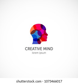 Creative mind design icons. People symbols, man head, learning.