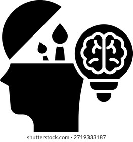 Icono de mente creativa, idea de lluvia de ideas