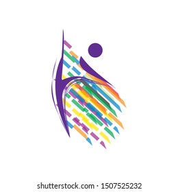 Creative mind icons, human brain, human head, people symbol, connections,  vector logo