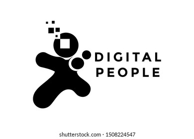 Creative mind icons, human brain, human head, people symbol, connections,  vector logo