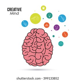 Creative mind and idea icon design, vector illustration
