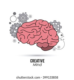 Creative mind and idea icon design, vector illustration