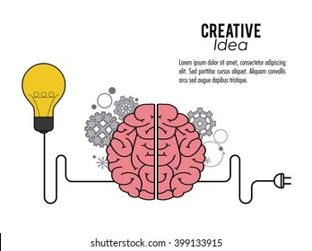 Creative mind and idea icon design, vector illustration