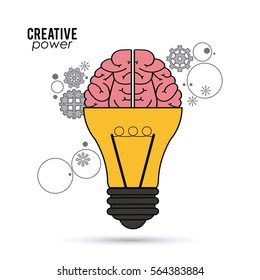 Creative mind and idea icon design, vector illustration