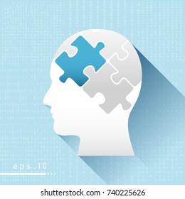 Creative mind infographic head with puzzle vector head