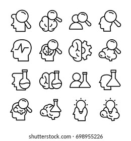 Creative Mind Line Vector Icons Set