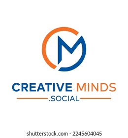 logotipo de mente creativa, vector de letra cm, letra m, letra, letra mc diseño de logotipo creativo, diseño minimalista