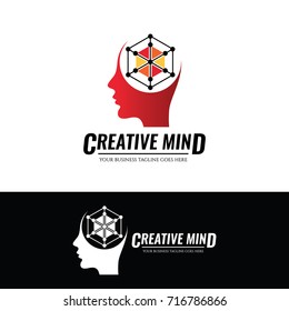 Creative mind logo design template. Vector illustration