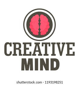 Creative mind logo. Flat illustration of creative mind vector logo for web design