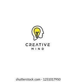 Creative Mind Logo Head Lamp Stock Vector (Royalty Free) 1251017950 ...