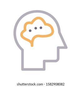 creative mind vector color line icon 